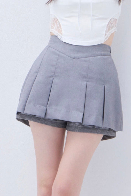 Lace pleats pants skirt