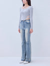 Back lace ribbon tee
