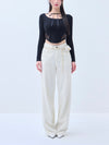 Back lace ribbon tee