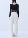 Back lace ribbon tee