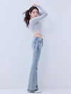 Back lace ribbon tee