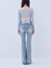 Back lace ribbon tee
