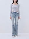 Back lace ribbon tee