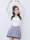 Back lace ribbon tee