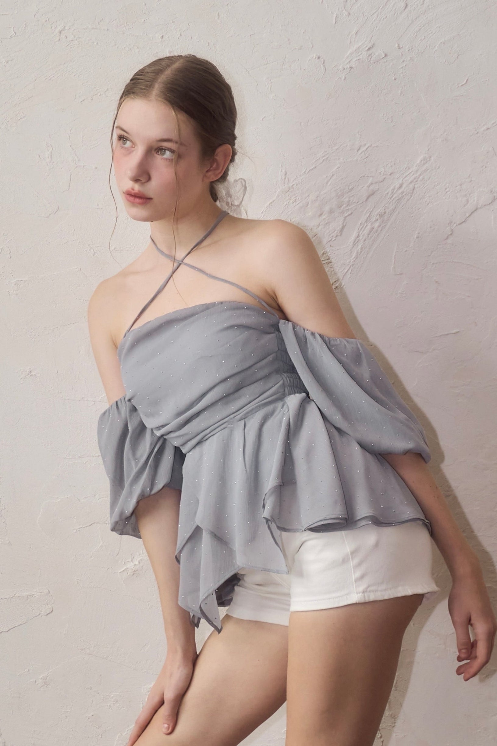 YILON BIJOU OFFSHOULDER BLOUSE ピンク Bijou offshoulder blouse – YILON