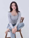 Back lace ribbon tee