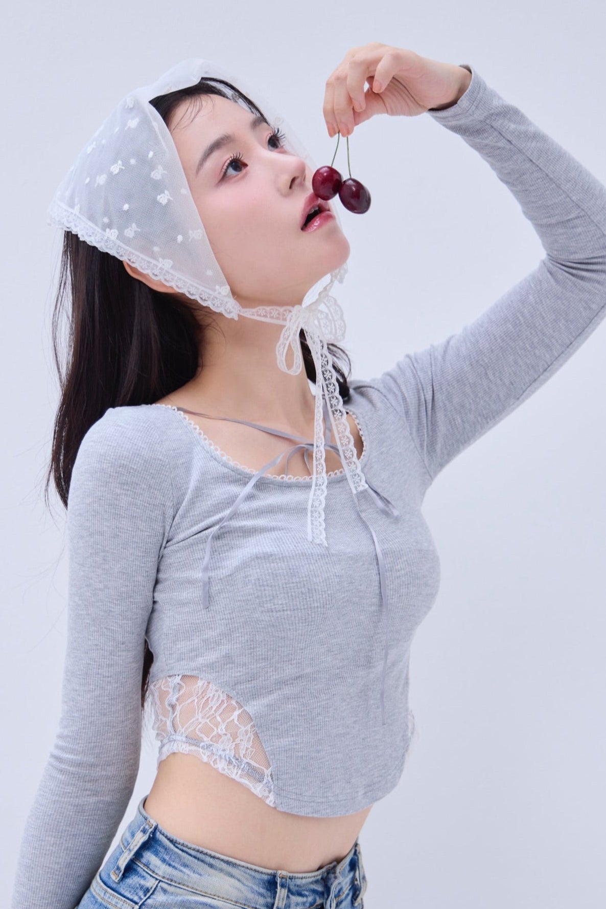 トップス yilon BACK LACE RIBBON TEE Back lace ribbon tee – YILON