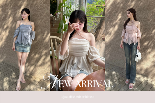 〈STAFF SNAP〉Bijou offshoulder blouse