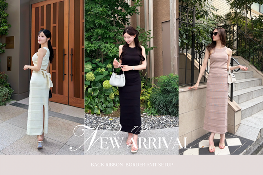 〈STAFF BLOG〉BACK RIBBON BORDER KNIT SETUP