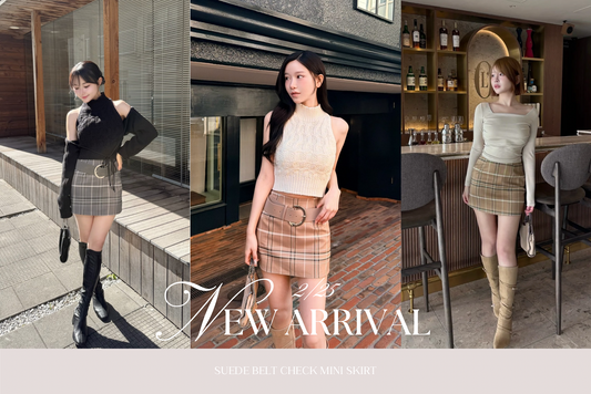 STAFF BLOG〉SUEDE BELT CHECK MINI SKIRT – YILON