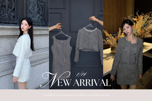〈STAFF BLOG〉Twinkle tweed jacket & Twinkle tweed button op