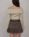 Belt check mini skirt