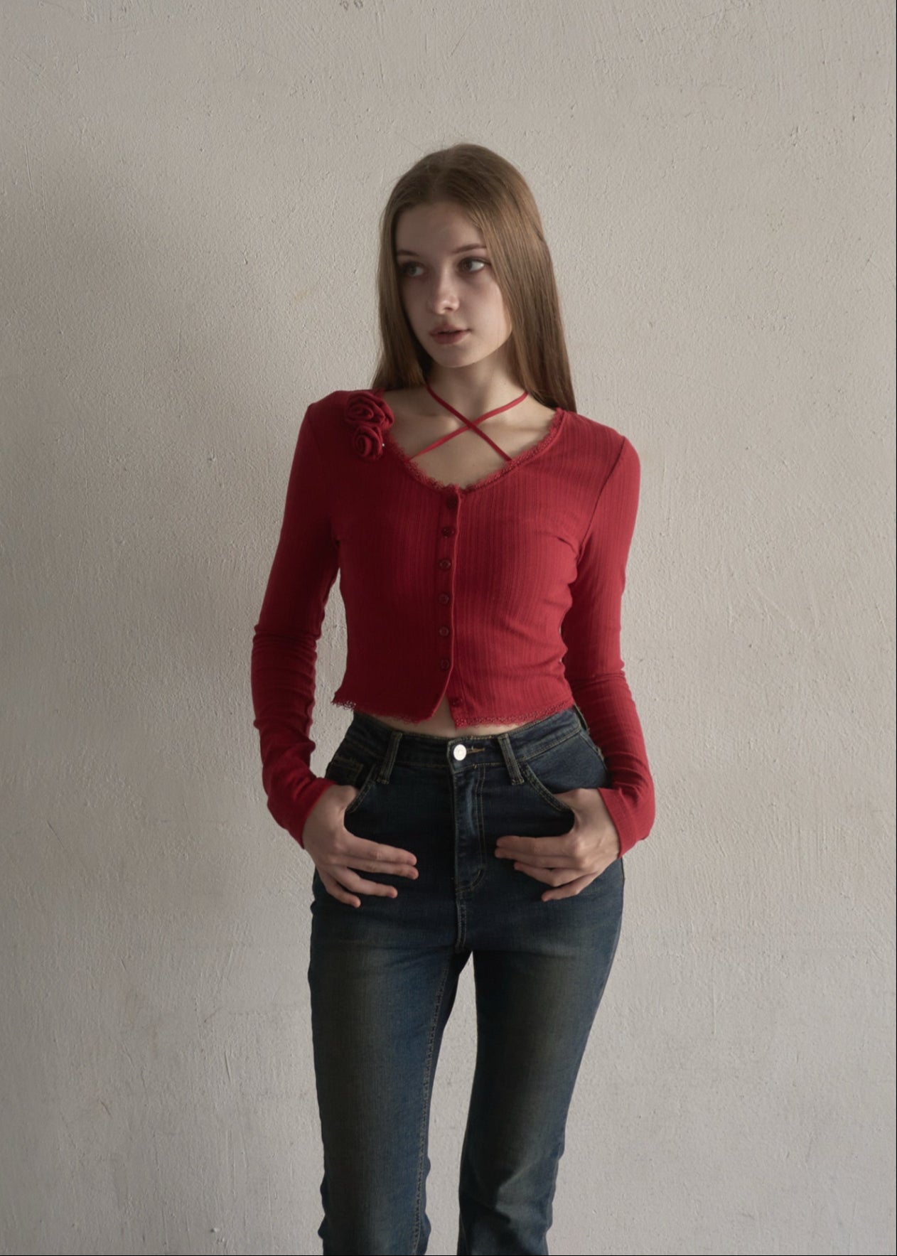 Rose ribon cardigan – YILON