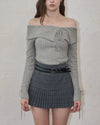 Belt check mini skirt
