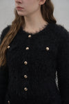 Holiday fluffy knit ensemble