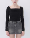 Gather lace tee