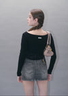 Gather lace tee