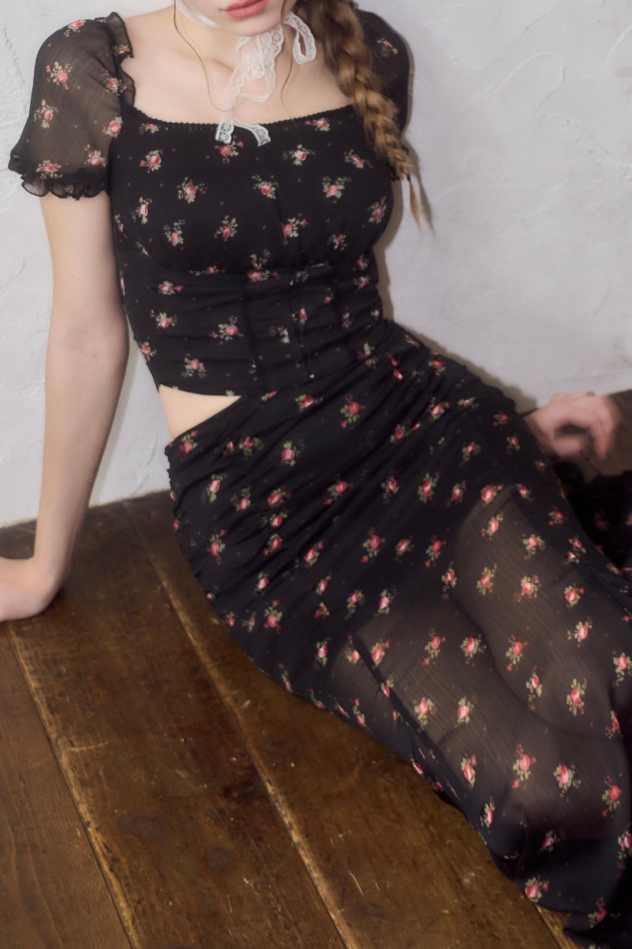 国産品 Little flower YILON – skirt chiffon トップス