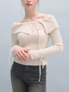 Off-shoulder ribbon knit