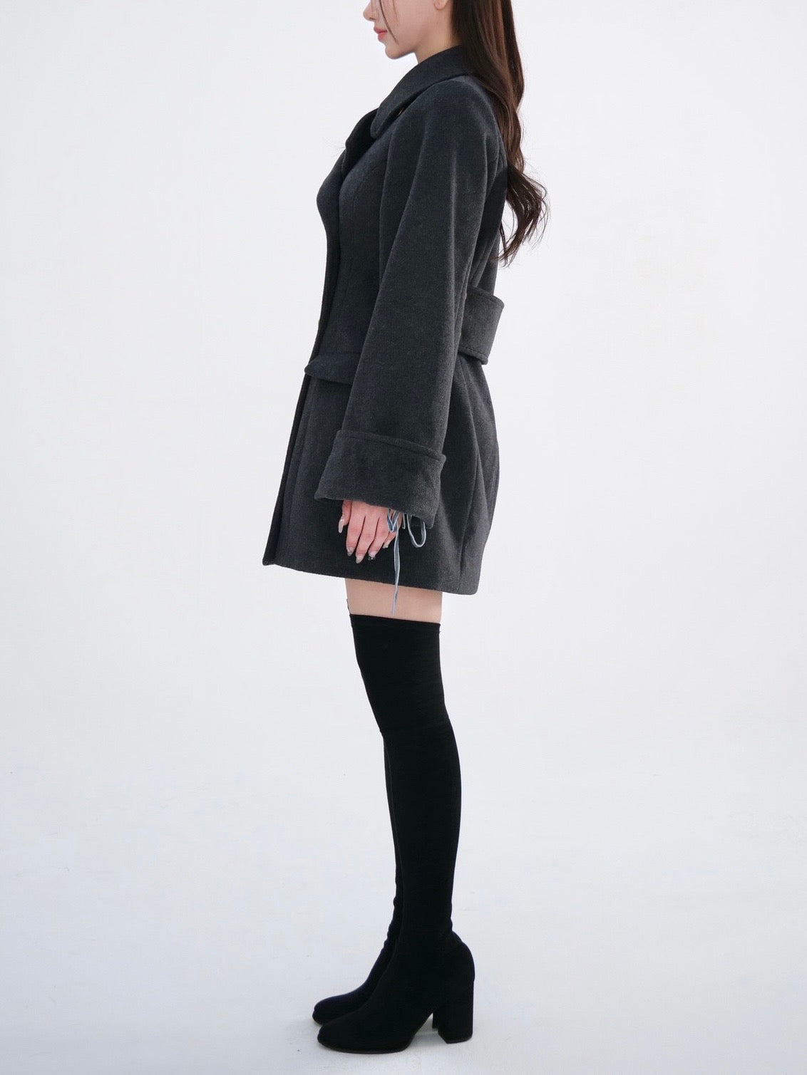 ジャケット・アウター yilon/CINCHED WAIST MIDI COAT Cinched waist midi coat – YILON