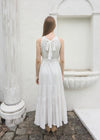 HALTER NECK TIERED MAXI DRESS