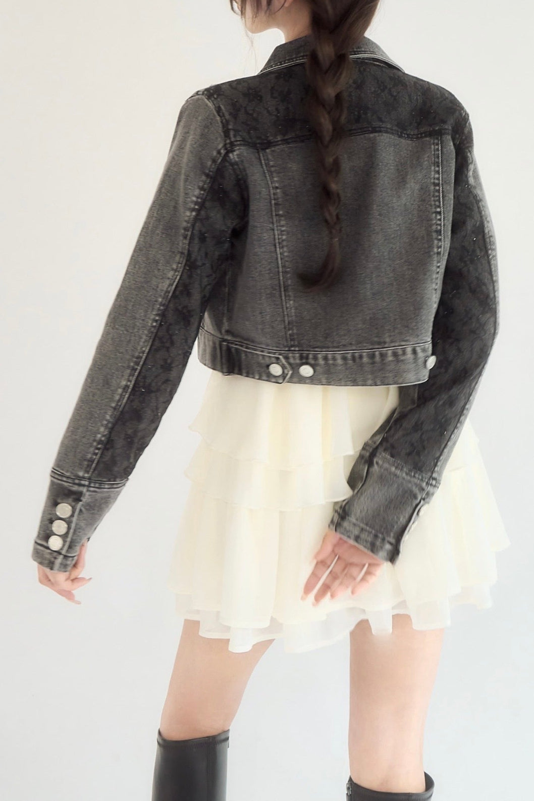 ジャケット・アウター yilon BLOSSOM LACE DENIM JACKET Blossom lace denim jacket – YILON