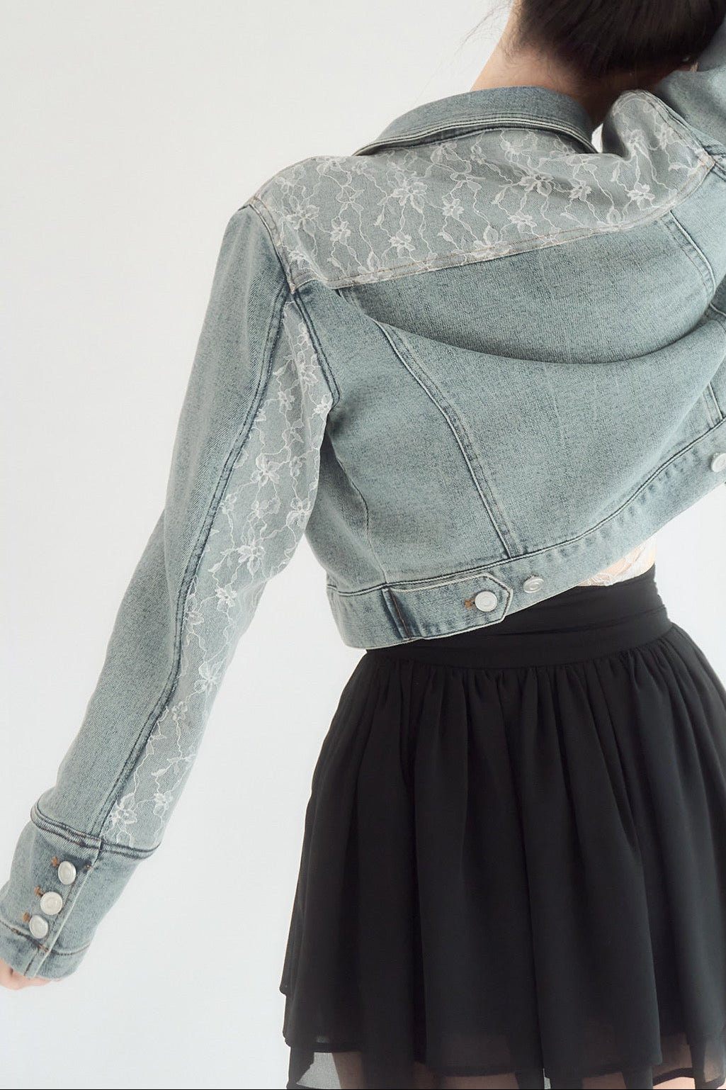ジャケット・アウター yilon BLOSSOM LACE DENIM JACKET Blossom lace denim jacket – YILON
