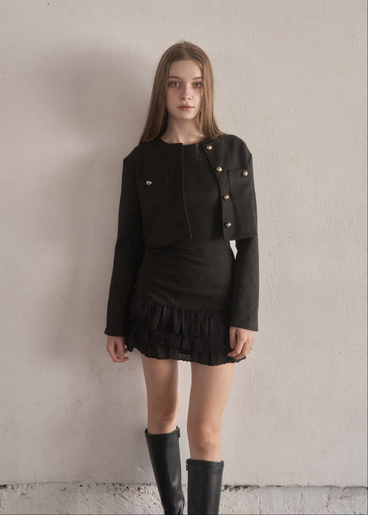 Crop suède jacket