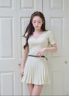 PLEATED KNIT OP