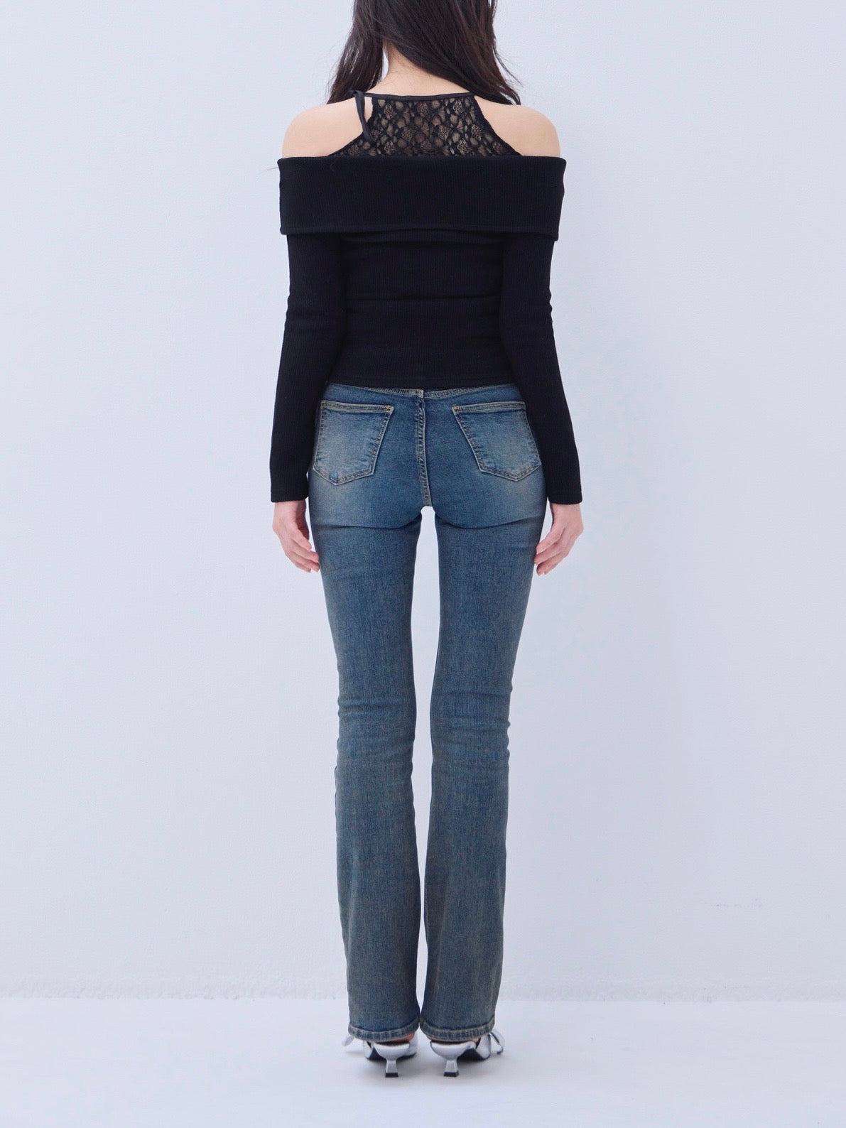 トップス yilon DOCKING LACE RIB KNIT Docking lace rib knit – YILON