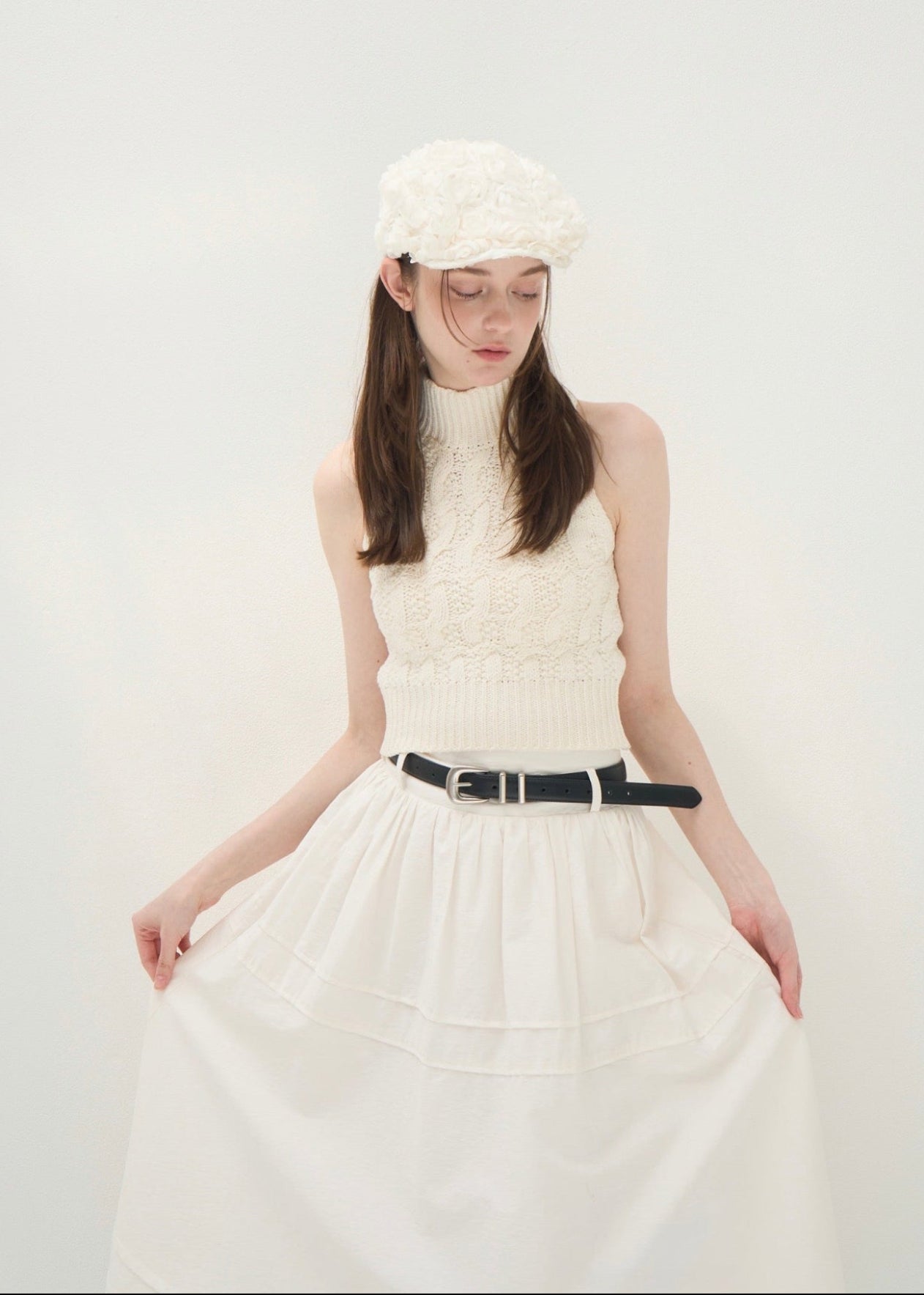 スカート yilon COTTON LACE SKIRT WHITE COTTON LACE SKIRT – YILON