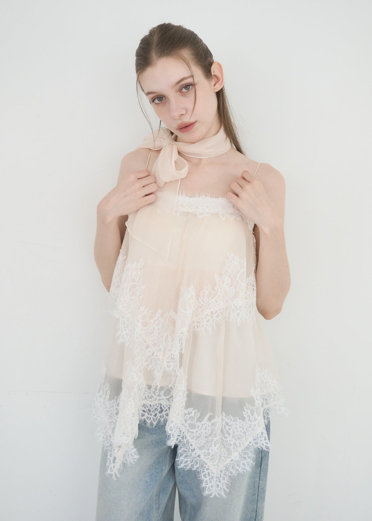 LACE TRIM TIERED CAMI TOP – YILON