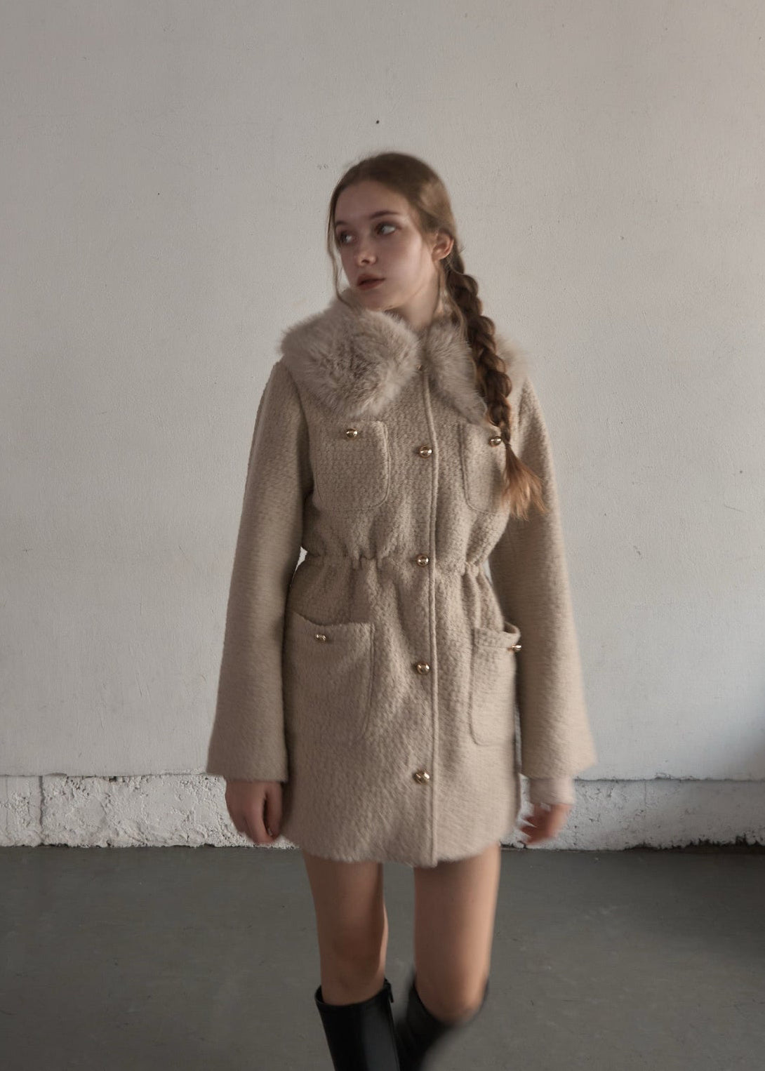 ジャケット・アウター FUR COLLAR CLASSICAL COAT Fur collar classical coat – YILON