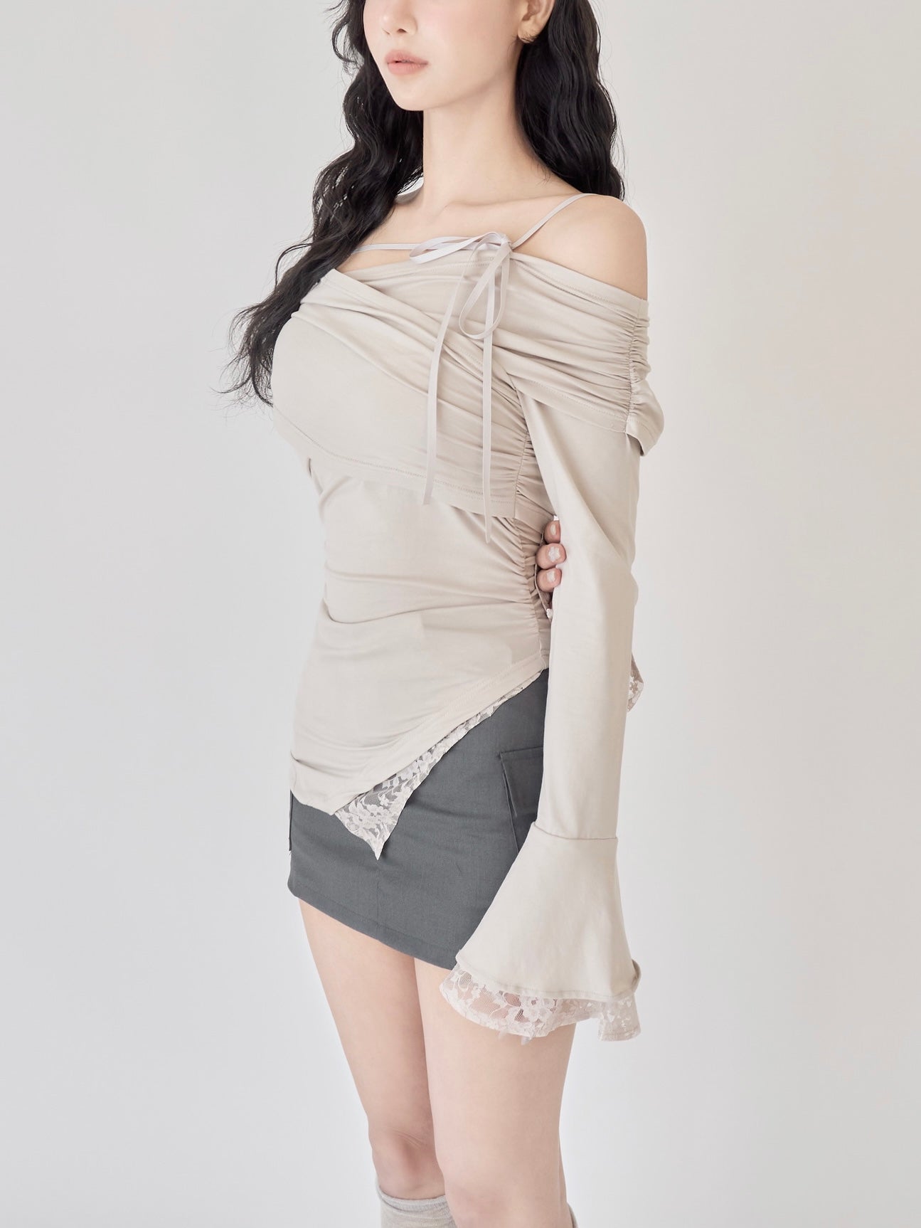 Lace gather tops – YILON