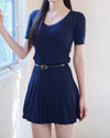 PLEATED KNIT OP
