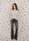 WARM TIE PEPLUM LACE BLOUSE