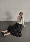 Tiered dot skirt