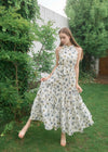 HALTER NECK TIERED MAXI DRESS