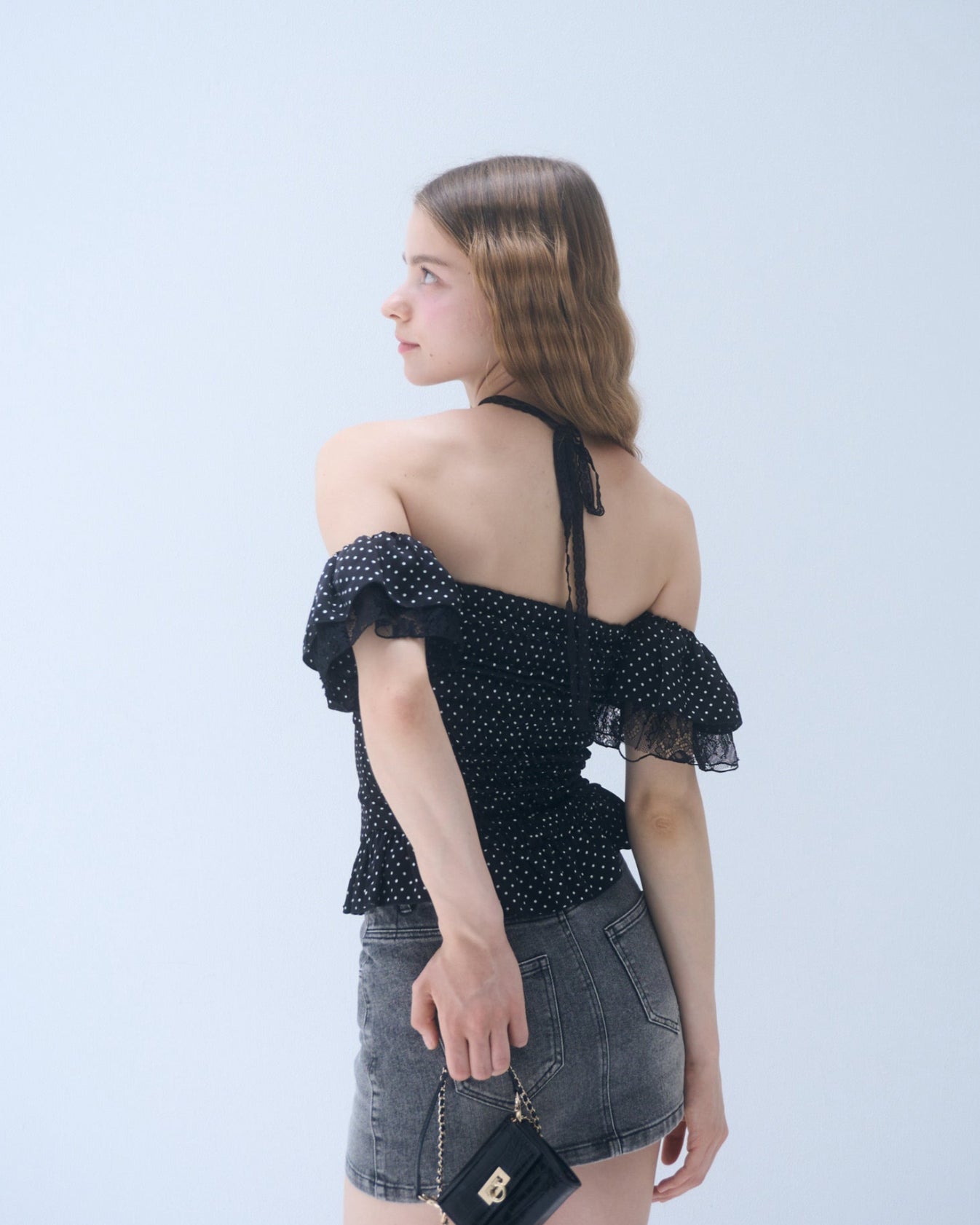 Dot frill blouse – YILON