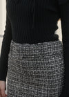 Tweed belt mini skirt
