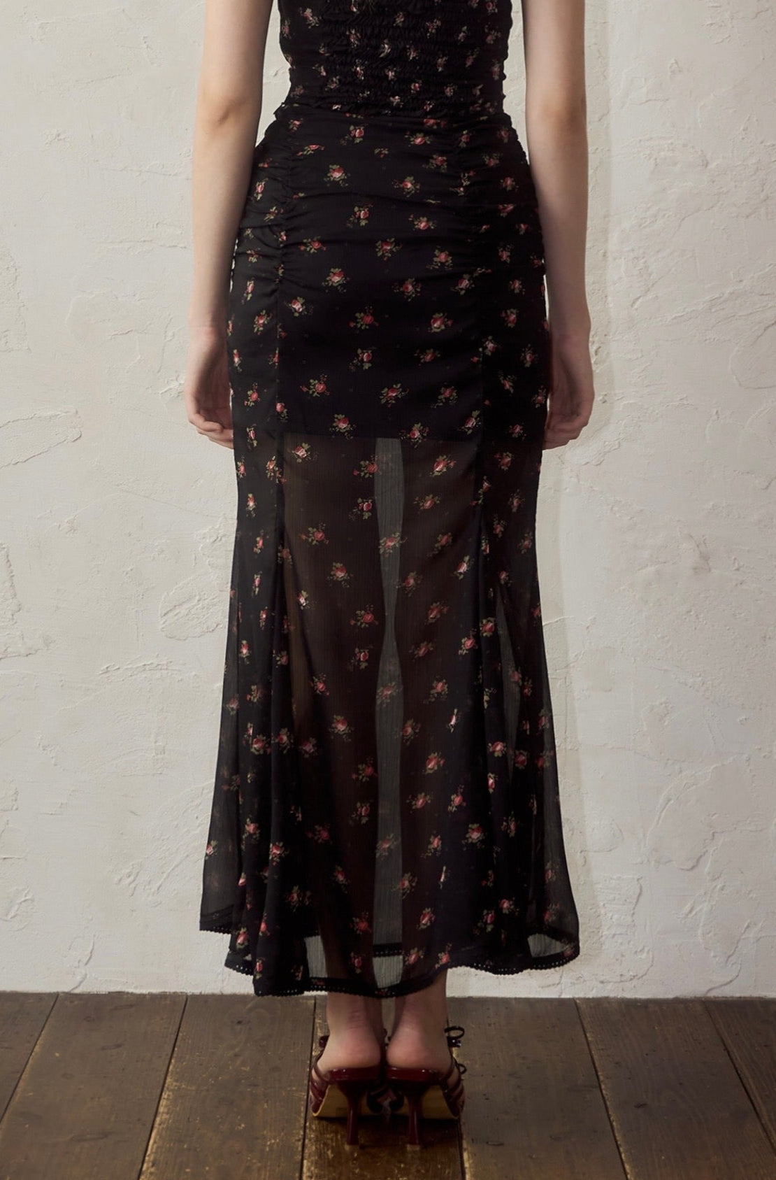 LITTE FLOWER CHIFFON SKIRT YILON スカートのみ 受注販売】Little flower chiffon skirt – YILON