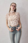 Little flower chiffon blouse