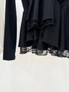 TIE PEPLUM LACE BLOUSE