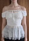 FABRIC MIX PEPLUM TOP