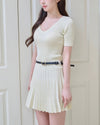 PLEATED KNIT OP