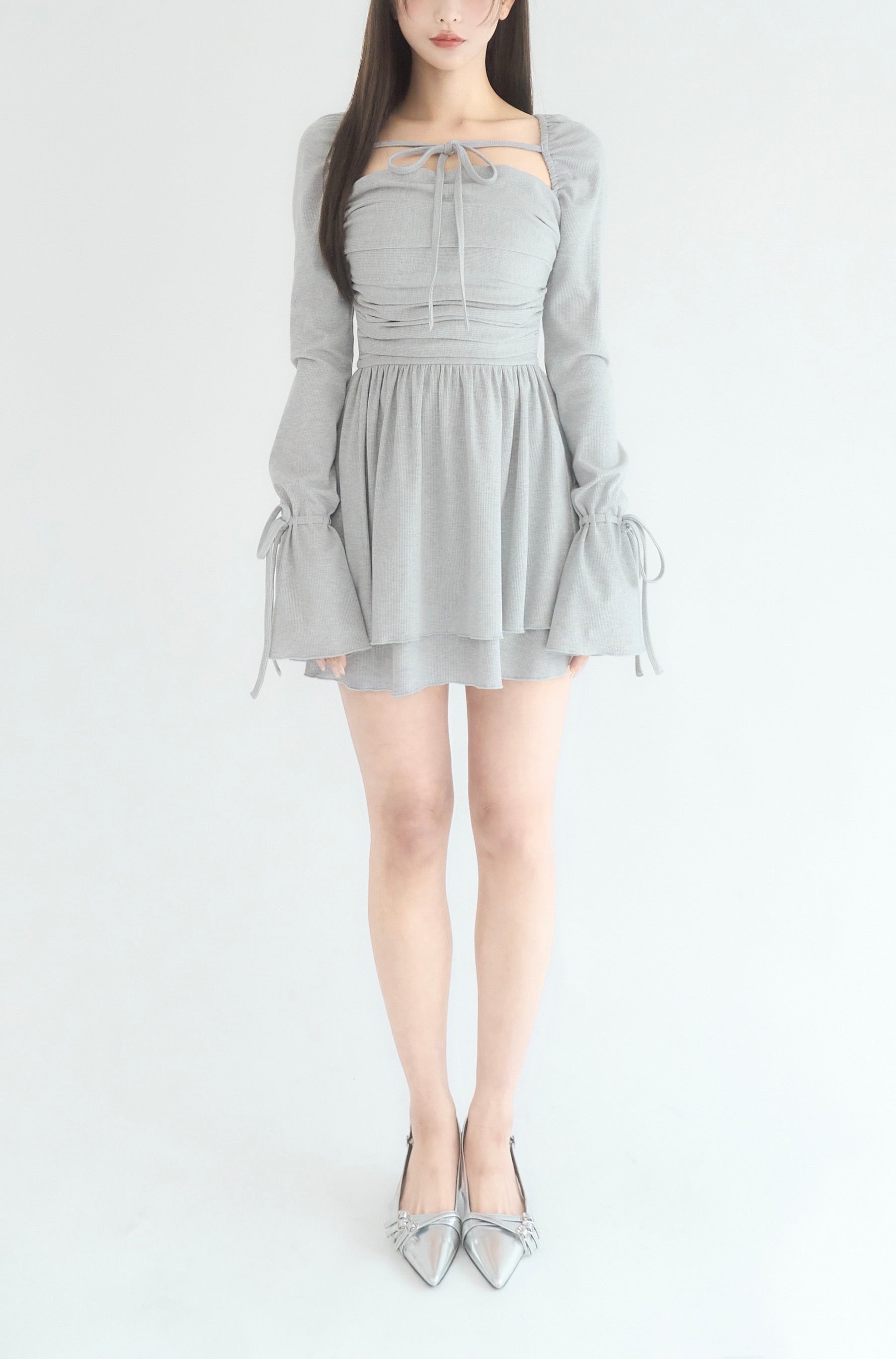 MINUTE RIB SETUP セットアップ　ワンピース　YILON グレー Minute rib setup – YILON