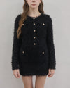 Holiday fluffy knit ensemble
