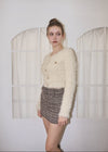Tweed belt mini skirt