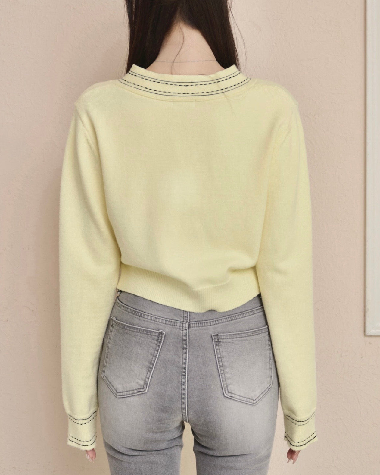 BI-COLOR STITCH CARDIGAN – YILON