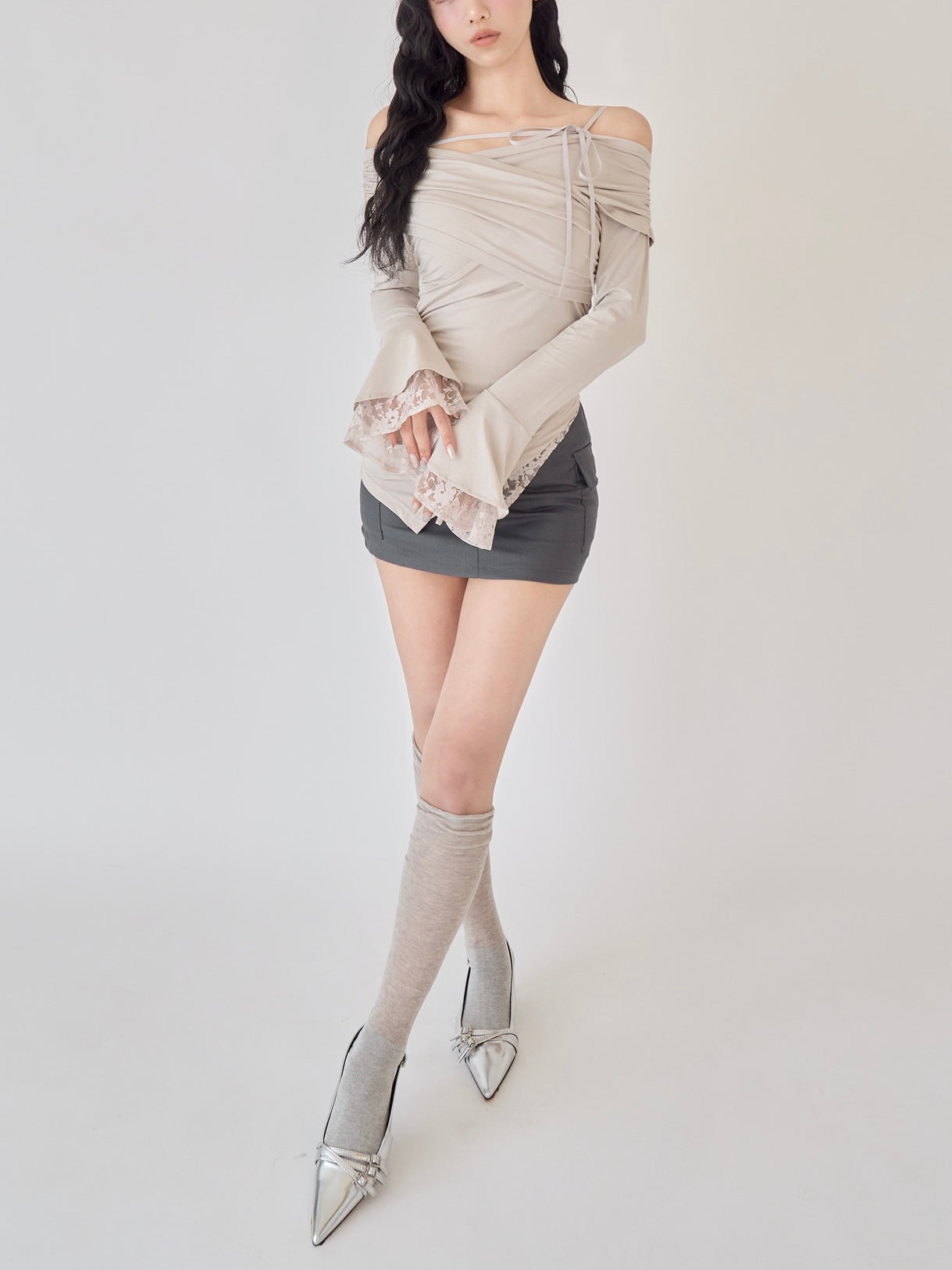 Lace gather tops – YILON